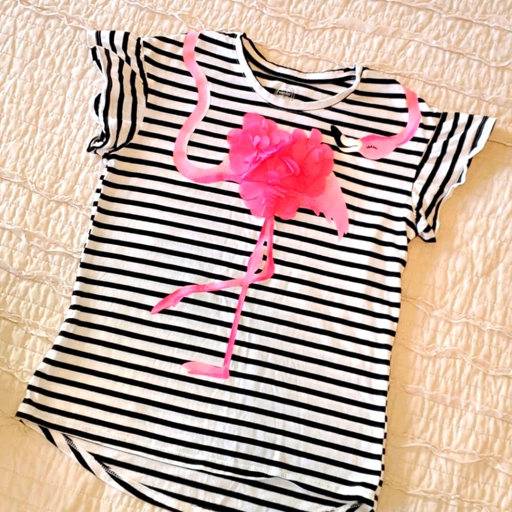 3/$15 Girls flamingo and flower shirt